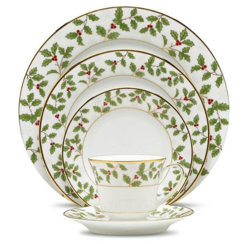 Noritake Holly and Berry Gold 12-Piece Dinnerware Set