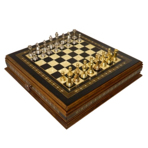 ChessUSA 17” Elite Walnut Storage Chess Set